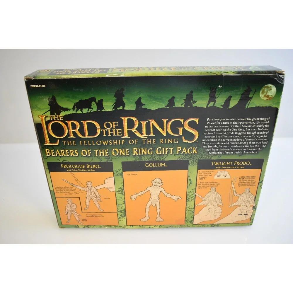 Toy Biz Lord of the Rings Bears of the One Ring Frodo, Bilbo, Gollum Translucent